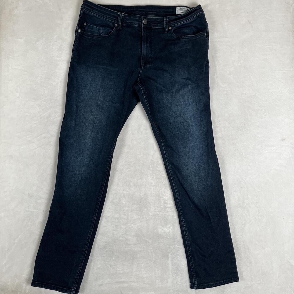 Buffalo David Bitton Jeans Mens 38x34 Jackson Straight Stretch Denim Dark Wash
